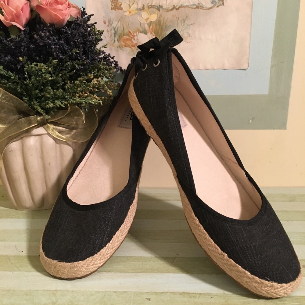 UGG Australia Indah Ballet Flats Black Denim Size 7
